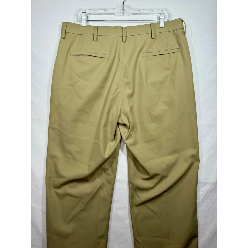 Haggar‎ H26 Dress Pants Khaki Beige Flat Front Comfort Waist 36x32
